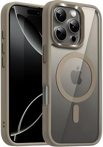 Alternative view of 16 Pro için SUPER-CRYSTAL ile Uyumlu Kılıf Arkası Kristal Berraklığında Cam Görünüm Kenarları Darbe Emici Silikon Hybrid Kılıf (Desert Titanyum, 16 Pro)