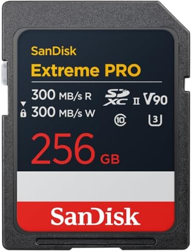 Extreme PRO 256 GB SDXC UHS-II kart, 300 MB/sn'ye kadar okuma hızı ve yazma hızı, V90, 8 K kartın profesyonel performans verileri 8K videoların kaydedilmesini sağlar