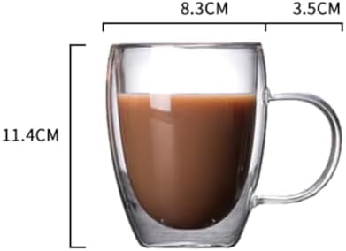Alternative view of 350ml çift katmanlı Kulplu cam bardak
