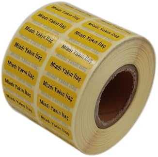 Miladı Yakın İlaç Etiketi 30mm X 10mm 5000 Adet Kuşe Rulo Etiket