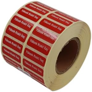 Yüksek Riskli İlaç Etiketi 30mm X 10mm 5000 Adet Kuşe Rulo Etiket