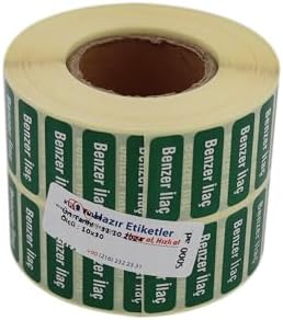 Benzer İlaç Etiketi 30mm X 10mm 5000 Adet Kuşe Rulo Etiket