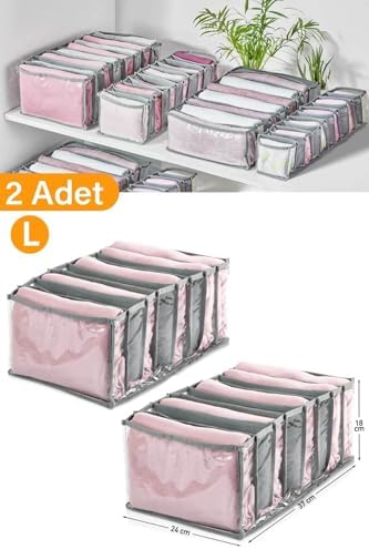 2 Adet - 8 Gözlü Şeffaf Çekmece Içi Düzenleyici Organizer – Large