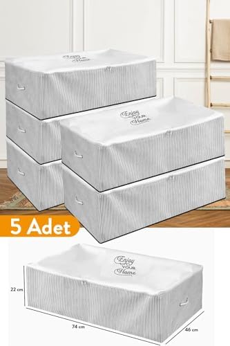 5 Adet - Boy Altı Gri Çizgili Hurç 74 X 46 X 22 Cm