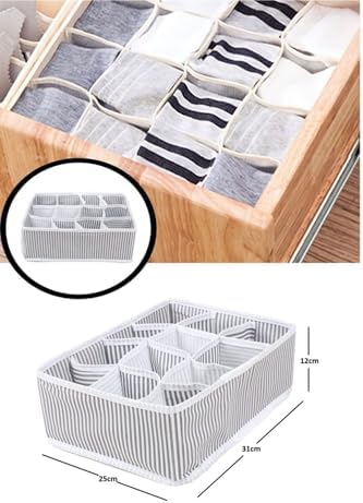 Alternative view of Çizgili Kumaş Organizer 12 Bölmeli Çekmece Içi Düzenleyici- Çizgili