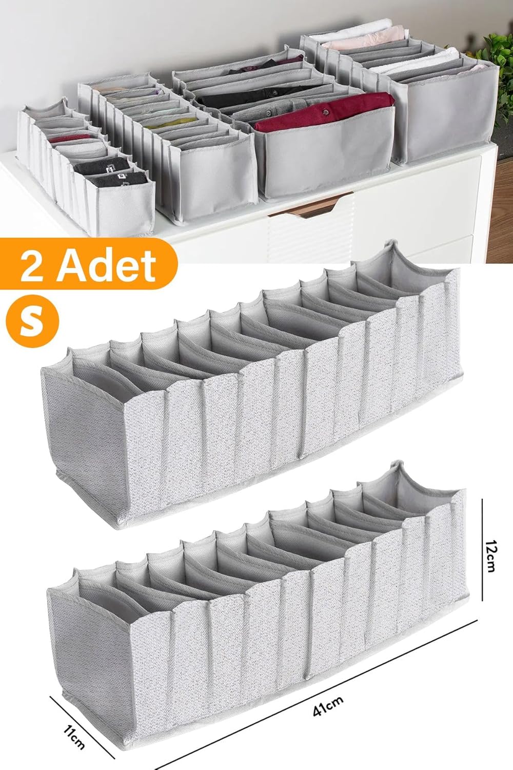 Alternative view of 2 Adet - 11 Gözlü Çekmece Içi Düzenleyici Organizer – Small