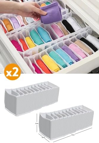 2 Adet - 11 Gözlü Çekmece Içi Akordiyon Organizer - Small 11 X 41 X 12