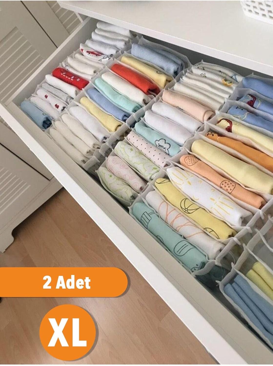 2 Adet - Xlarge 8 Gözlü Çekmece Içi Düzenleyici Organizer 31 X 36 X 12