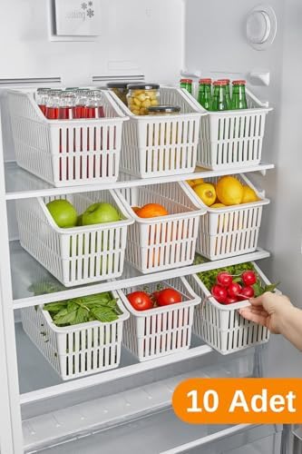 10 Adet - Buzdolabı/Dolap Içi Düzenleyici Organizer