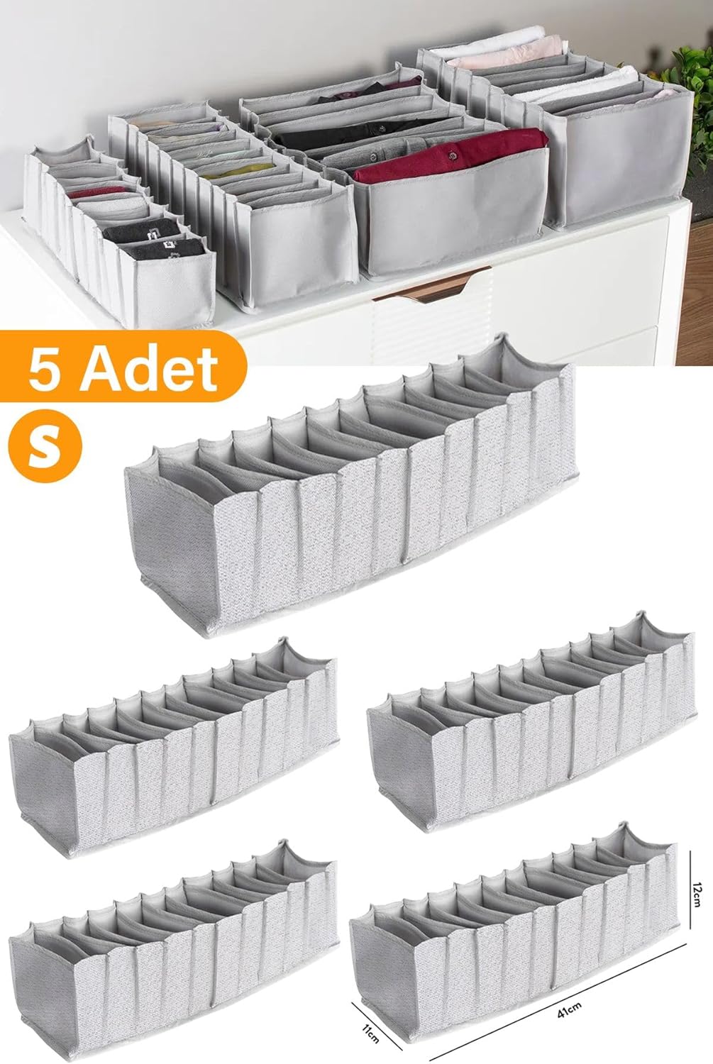 Alternative view of 5 Adet - 11 Gözlü Çekmece Içi Düzenleyici Organizer – Small