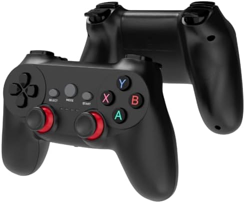 Çift Josystick 2.4G Kablosuz Oyun Kolu PC Uyumlu Pilli Joystick GamePad USB Dongle Bağlantı Kaymaz Tasarım 0019 Siyah (0019 - Çiftli Siyah)