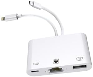 3 in1 şarj adaptörü Lightning Type-C Girişini Kamera Fotoğraf Makinesi Lan Ethernet Girişine Çevirici Dönüştürücü Tip-C girişli İphone ile Uyumlu ZR814