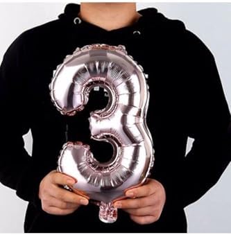 Alternative view of 2 Rakam Folyo Gümüş Balon Küçük 35 cm