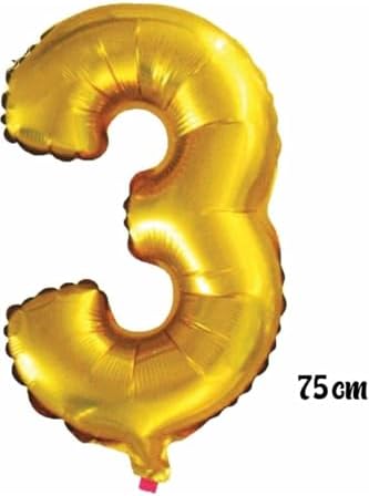 75 Cm 3 Rakam Folyo Balon Altın