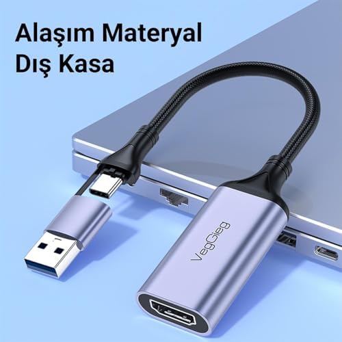 1080P 60Hz HDMI Video Capture Card USB 3.0 ve Type-C Görüntü Yakalama Kartı