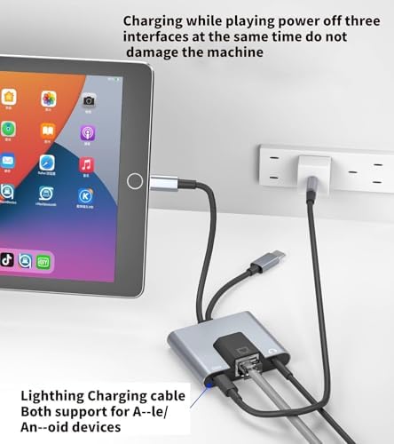 Alternative view of 3 in 1 arada iphone ile Uyumlu Lightning/Type-C - Ethernet Adaptörü - Telefon/Tablet Ethernet LAN Ağ Adaptörü, Adaptörü Tak ve Çalıştır Zr815