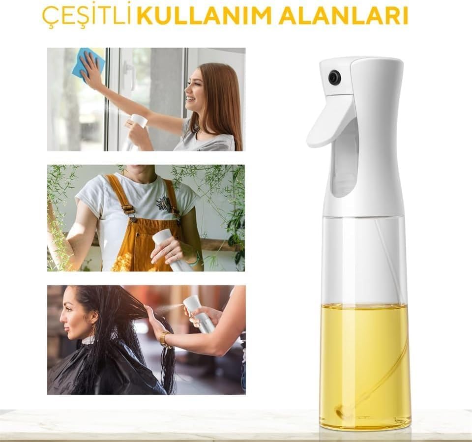 Alternative view of xesha Cam Sprey Yağdanlık, Akıtma Damlatma Yapmaz, Limon, Sirke, Yağ Püskürtücü 225 ml Airfryer Kızartma Izgara Salata İçin Yağlık 1 Adet. (Beyaz)
