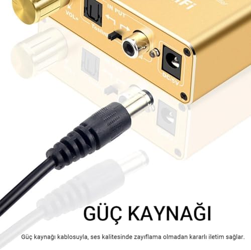 Koaksiyel Toslink Optik Dijital to 3.5mm RCA Analog Ses Çevirici Adaptör