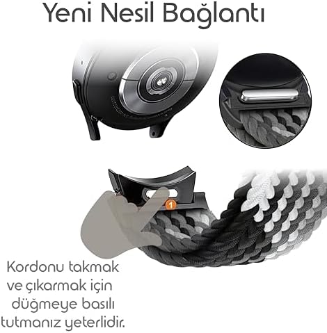 Yeni Nesil Bağlantı Örgü Loop 20mm Kordon ile Uyumlu Galaxy 7/6/5/4 Serisi için Galaxy 7 Kordon (40mm/44mm) 6/4 (47/43/42mm) 5 Pro Uyumlu