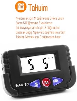 Alternative view of Pomodoro Öğrenci Saati Kronometreli Alarmlı Takvimli Dijital Ders Çalışma Saati Masa Oto Saati