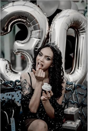 xesha 8 Rakamı Doğum Günü Balonu Yaş Günü Gümüş Renk Uçan Balon 102 cm Doğum Günü ve Parti Dekorasyonu Büyük Boy Folyo Helyum Uçan Balon Yaş 8 Sayısı