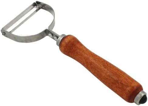 Ahşap Saplı Tek Taraflı Soyacak, Paslanmaz Çelik Bıçak