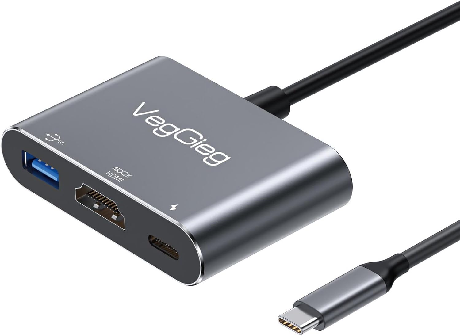 Alternative view of Type-C to 4K HDMI Type-C PD100W USB-A 3.0 Hub Dönüştürücü Adaptör