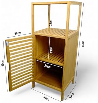 Alternative view of Bambu 1 Kapaklı 2 Raflı Çok Amaçlı Banyo Düzenleyici Organizer Dik Dolap DB-0043
