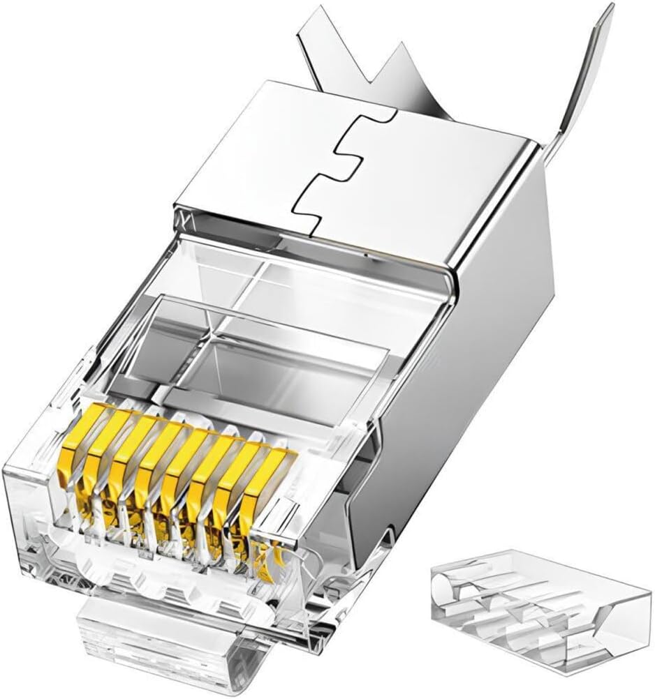 Cat7 10 Gigabit Metal Ethernet Konnektörü Altın Kaplama Korumalı 25 Adet