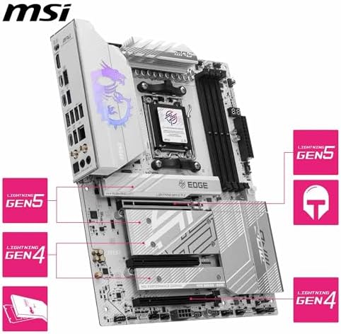 Alternative view of MSI MPG B850 EDGE TI WIFI AM5 DDR5 8400MHZ(OC) HDMI 4x M.2 USB 10Gbs 5G LAN WI-FI 7 ATX
