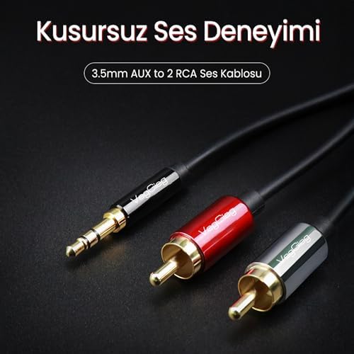 Alternative view of 3.5mm AUX to 2 RCA Ses Kablosu 1 Metre