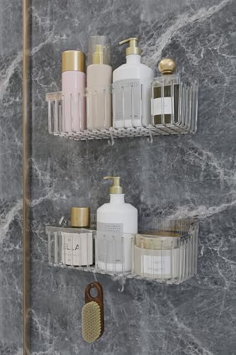 Yapışkanlı Banyo Rafı, 2'li Banyo Düzenleyici Organizer Banyo Duş Rafı Şampuanlık, Plstik