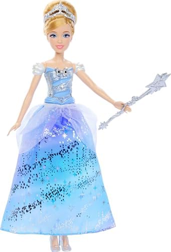 Mattel Prensesi Cinderella Sihirli değnek sallandığında ışıkları yanan ve sesler çıkaran elbisesi ile, filmden ilham alan Balo Elbiseli Cinderella, JBF94