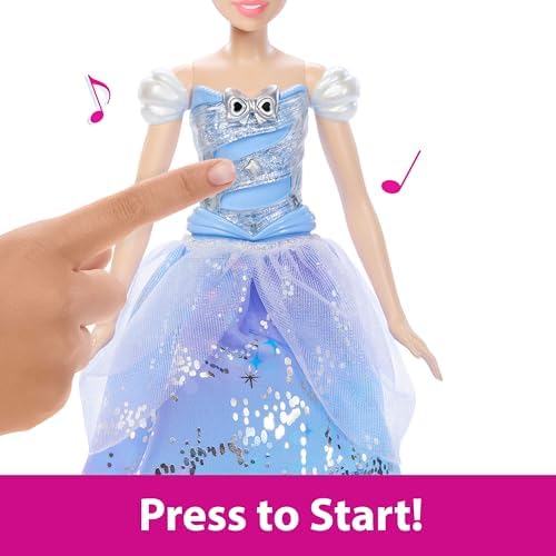 Alternative view of Mattel Prensesi Cinderella Sihirli değnek sallandığında ışıkları yanan ve sesler çıkaran elbisesi ile, filmden ilham alan Balo Elbiseli Cinderella, JBF94