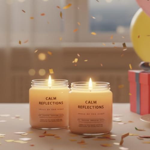 Alternative view of Calm Reflections Çiftli Soya Mum Seti – El Yapımı Kokulu Doğal Mumlar, Nane-Tarçın-Çikolata-Vanilya Aromalı, Şık Cam Tasarım, Ev ve Ofis İçin Lüks Hediye Seti