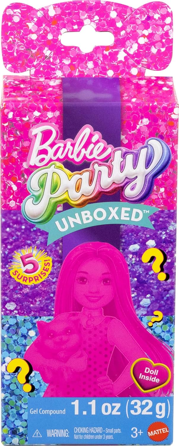 Alternative view of Party Unboxed Chelsea oyuncak bebek seti, Glam Party serisi 6 sürpriz, evcil hayvan ve renk değişimi dahil (stiller farklı olabilir), JFY04