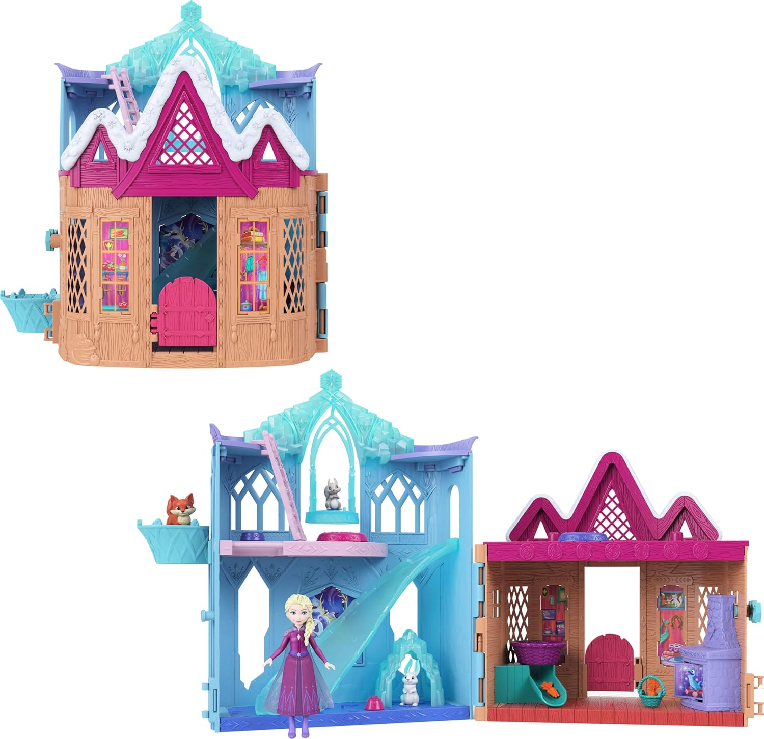 Alternative view of Mattel Karlar Ülkesi minik bebek oyun seti ve 10 oyun alanı, 3 hayvan dost, 8 aksesuar, birleştirilebilir hikaye alanları, JFG28