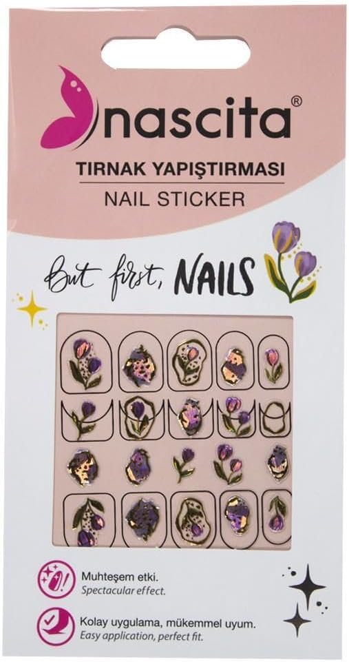Alternative view of nascita Lale Desenli Tırnak Stickerı - 33