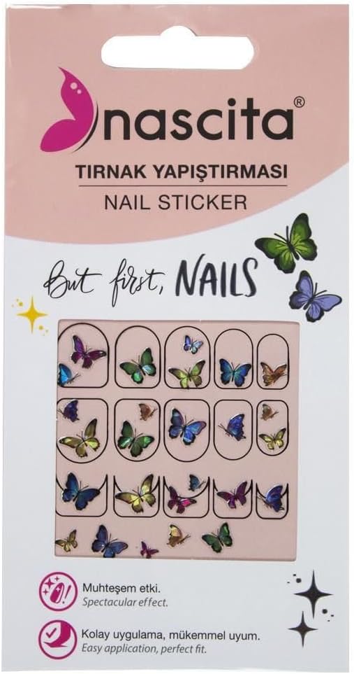 Alternative view of nascita Kelebek Desenli Tırnak Stickerı - 29