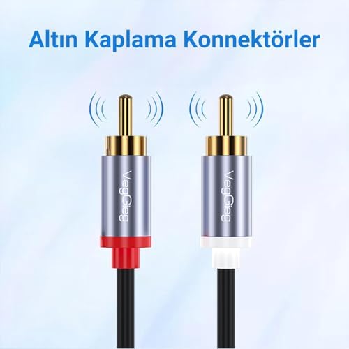 USB Type-C to 2 RCA Ses Kablosu 3 Metre