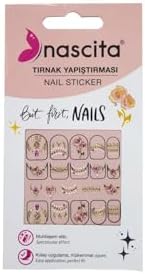nascita Işıltılı Gül Desenli Tırnak Stickerı - 35