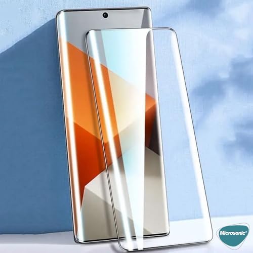 13 Pro Plus 5G Tam Kaplayan Cam Ekran Koruyucu Siyah [ 13 Pro Plus 5G ile Uyumlu Ekran Koruyucu - Siyah]