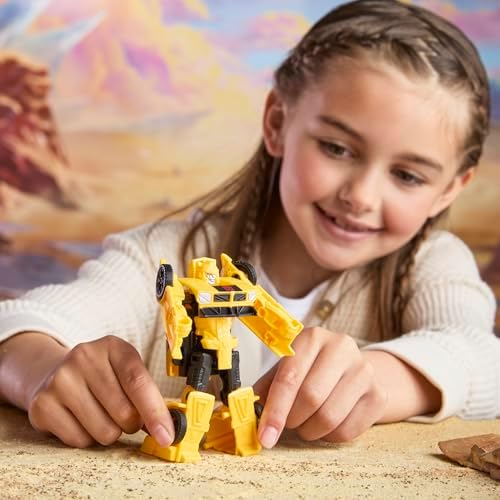 Transformers CYBERWORLD Bumblebee Zırhlı Siber Değiştiriciler 10 cm Aksiyon Figürü, Araba Moduna Hızlı Değişim, Erkek ve Kız 6 Yaş ve Üzeri için Oyuncakları