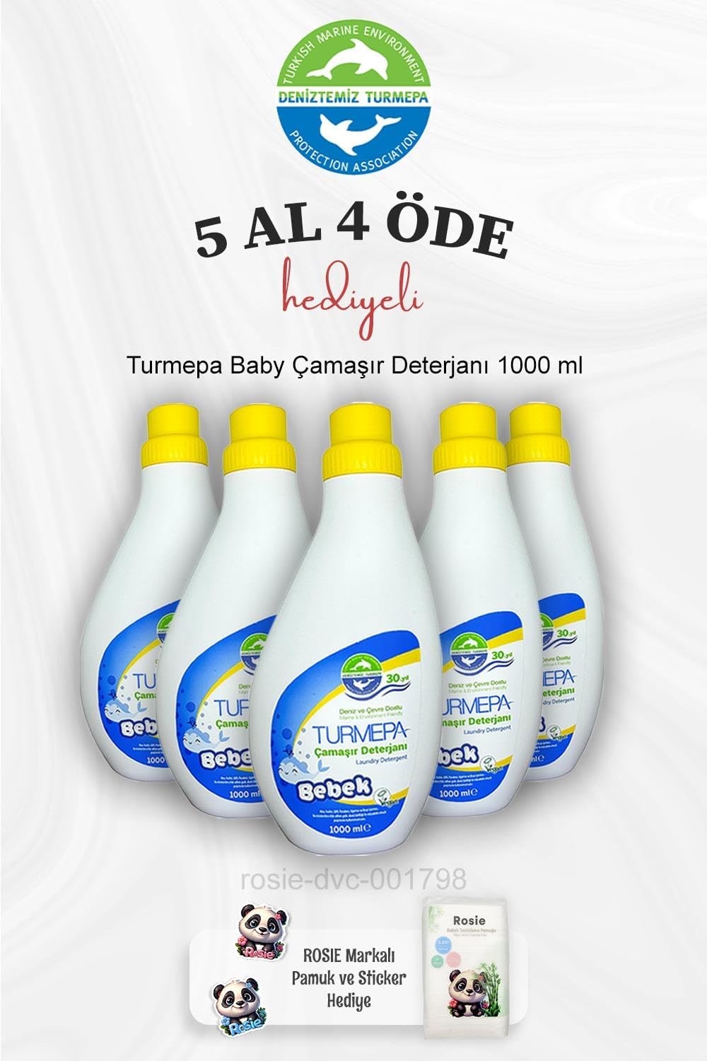 Baby Çamaşır Deterjanı 1000 ml 5 Al 4 Öde ve Rosie Pamuk