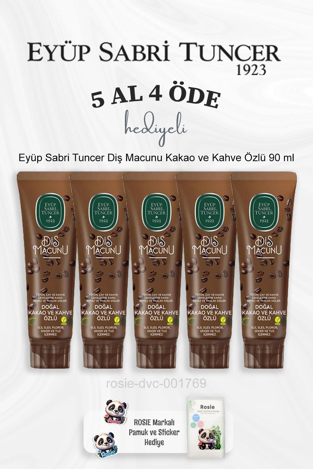 Alternative view of Diş Macunu Kakao ve Kahve Özlü 90 ml 5 Al 4 Öde ve Rosie Pamuk