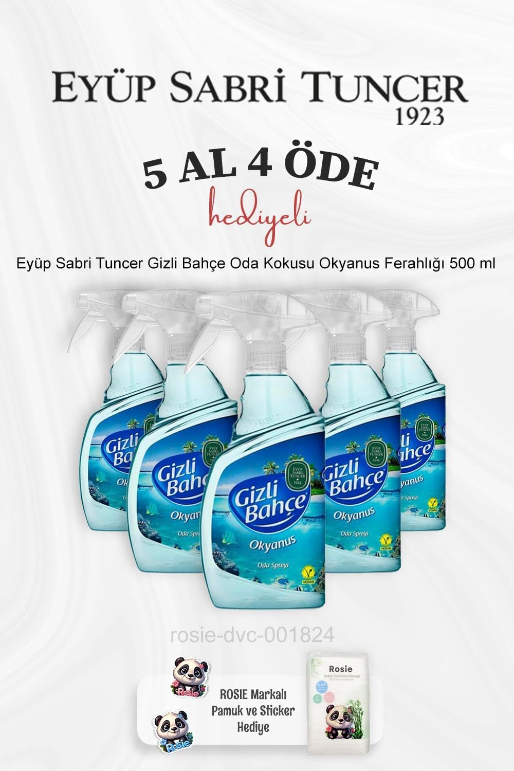 Alternative view of Gizli Bahçe Oda Kokusu Okyanus Ferahlığı 500 ml 5 Al 4 Öde ve Rosie Pamuk