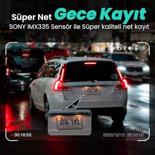 Alternative view of G500H Ön 3K-Arka 1080p 160° Geniş Açı Gece Görüşü Dahili GPS Akıllı Araç İçi Kamera