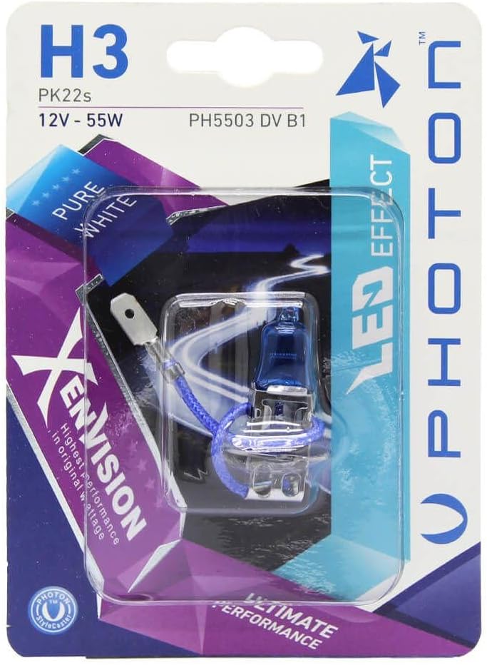 PHOTON Ampul H3 12V 55W Xen Vision (Tekli Blister) (Beyaz Işık) 6000K PHT PH5503 DV B1