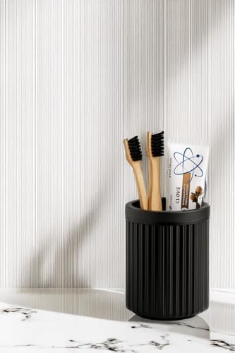 Alternative view of Serisi Siyah Banyo Seti, 5 Parça Oval Akrilik 4 Litre Çöp Kovası, Sabunluk, Fırçalık Takımı 3005