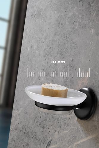 Yapışkanlı Hazneli Katı Sabunluk Siyah S-105